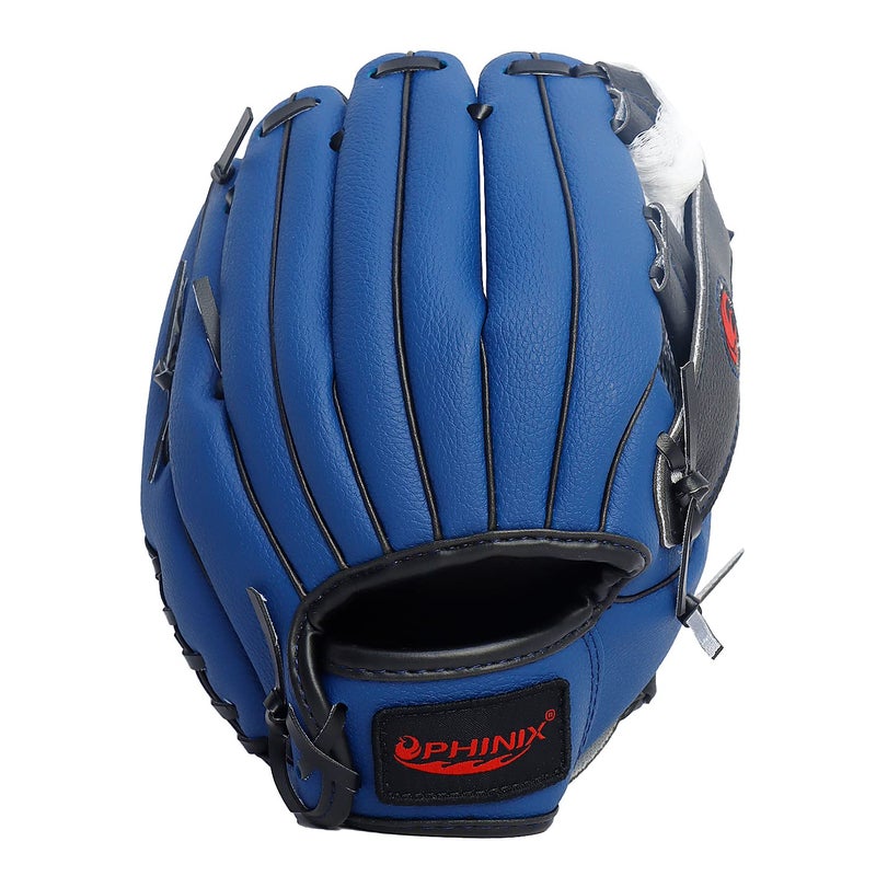 PHINIX 9" Baseball Glove Tee Ball Mitts and Foam Ball for Kids Beginner Play Training Right Hand Throw Navy - Image 4
